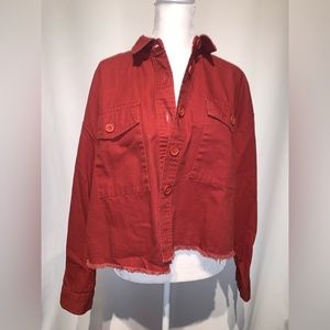 Crop red coat